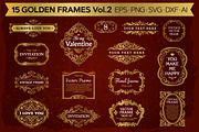 15 Golden Frames Backgrounds Set #2, an Object Graphic by Digiselector Design Goods (Thumbnail 1 of 5)
