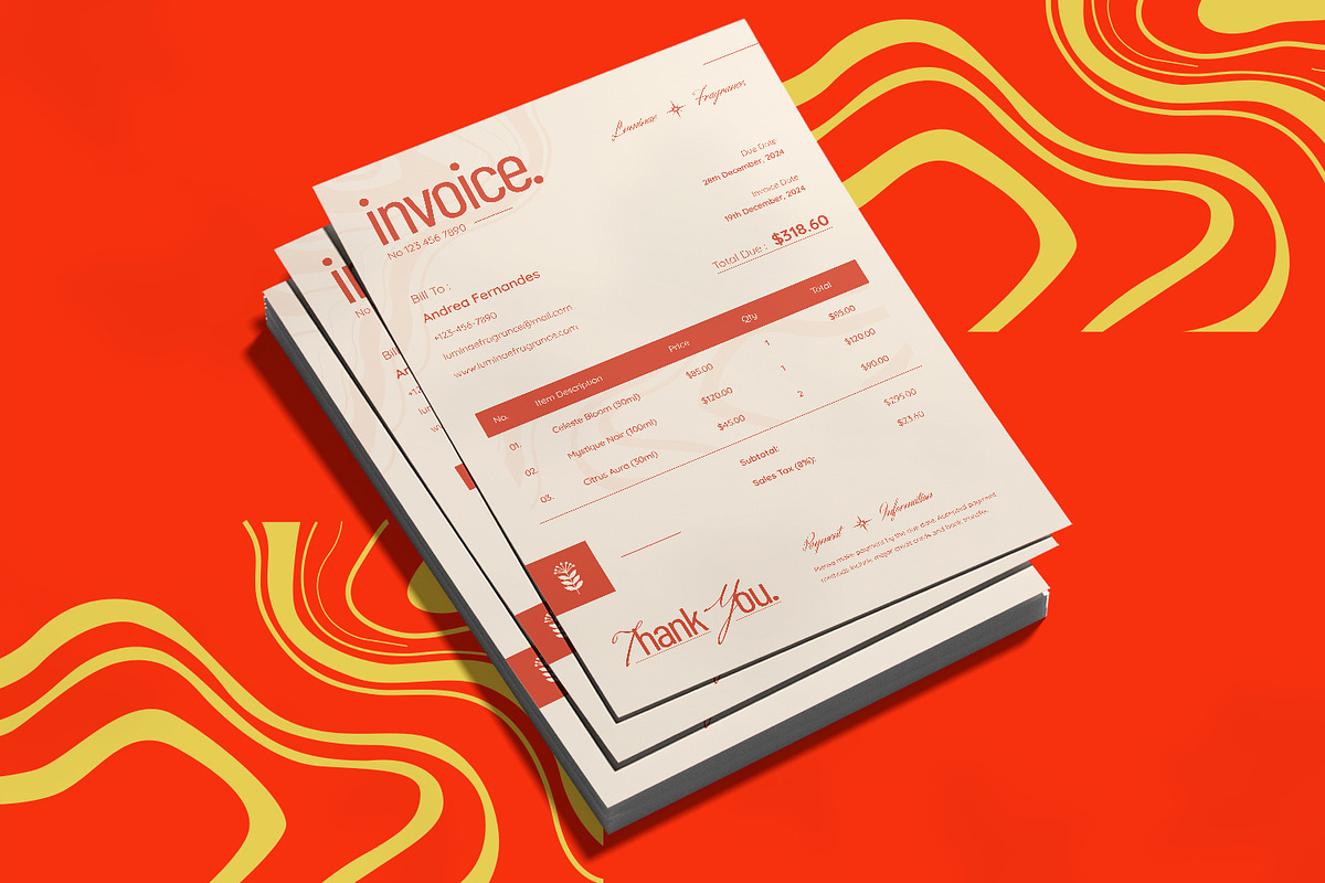 Luminae Shopping Bill - Invoice, a Stationery Template by VUNIRA (Photo 3 of 3)