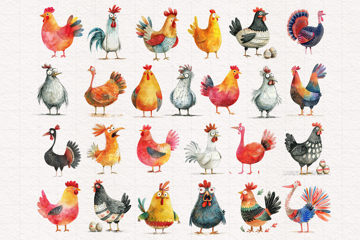 Funny Poultry Bird Clip art, an Animal Illustration by PaintPixelCo (Photo 5 of 9)