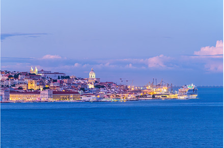View of Lisbon over Tagus river in, an Architecture Photo by f9photos