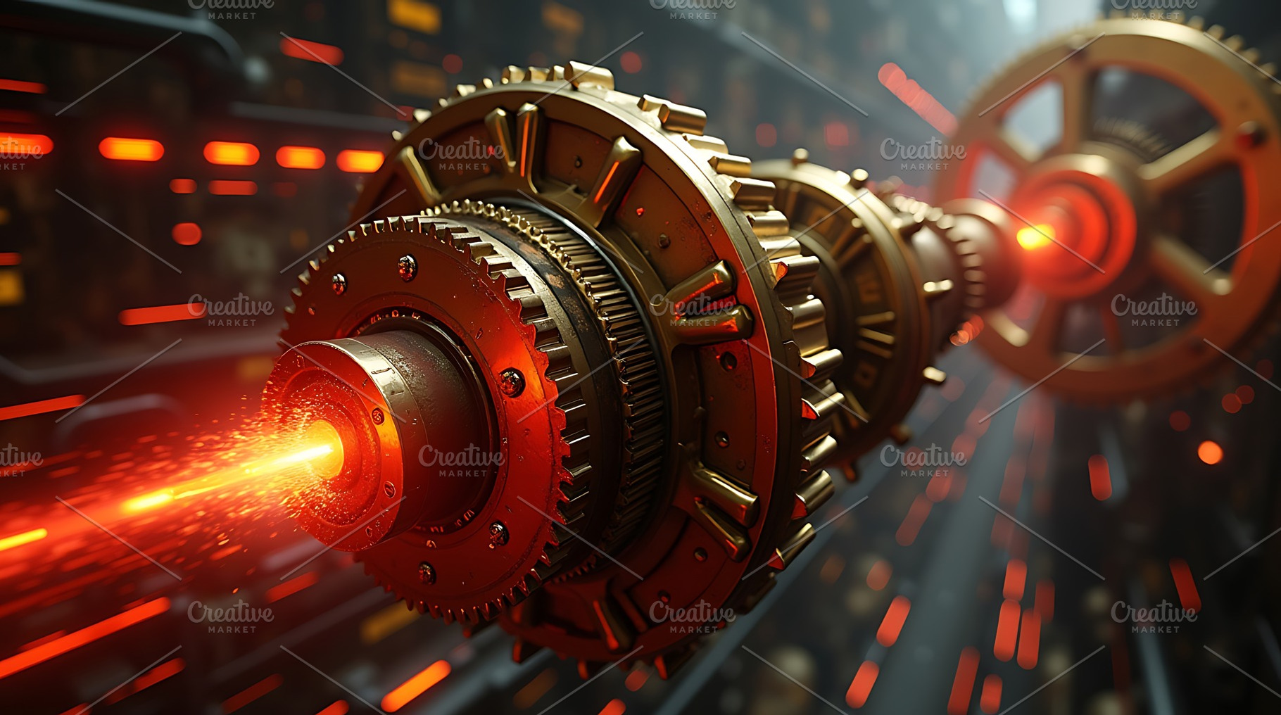 Steampunk machine with gears and las, a Technology Photo by Artonix
