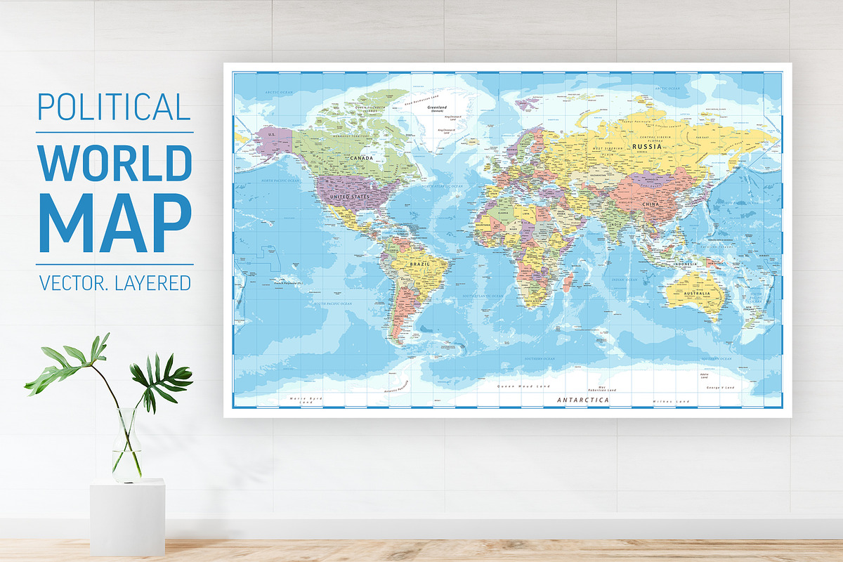 Political World Map. Vector. Layered, an Education Illustration by PorcuPen Works (Photo 6 of 7)