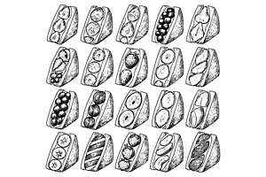 Fruit Sandwich Illustration Pack, an Object Graphic by nikagraphic