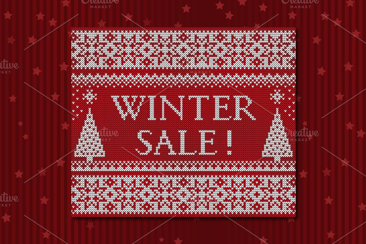 Christmas Knitted Backgrounds, a Pattern Graphic by Sunny Design (Photo 4 of 5)