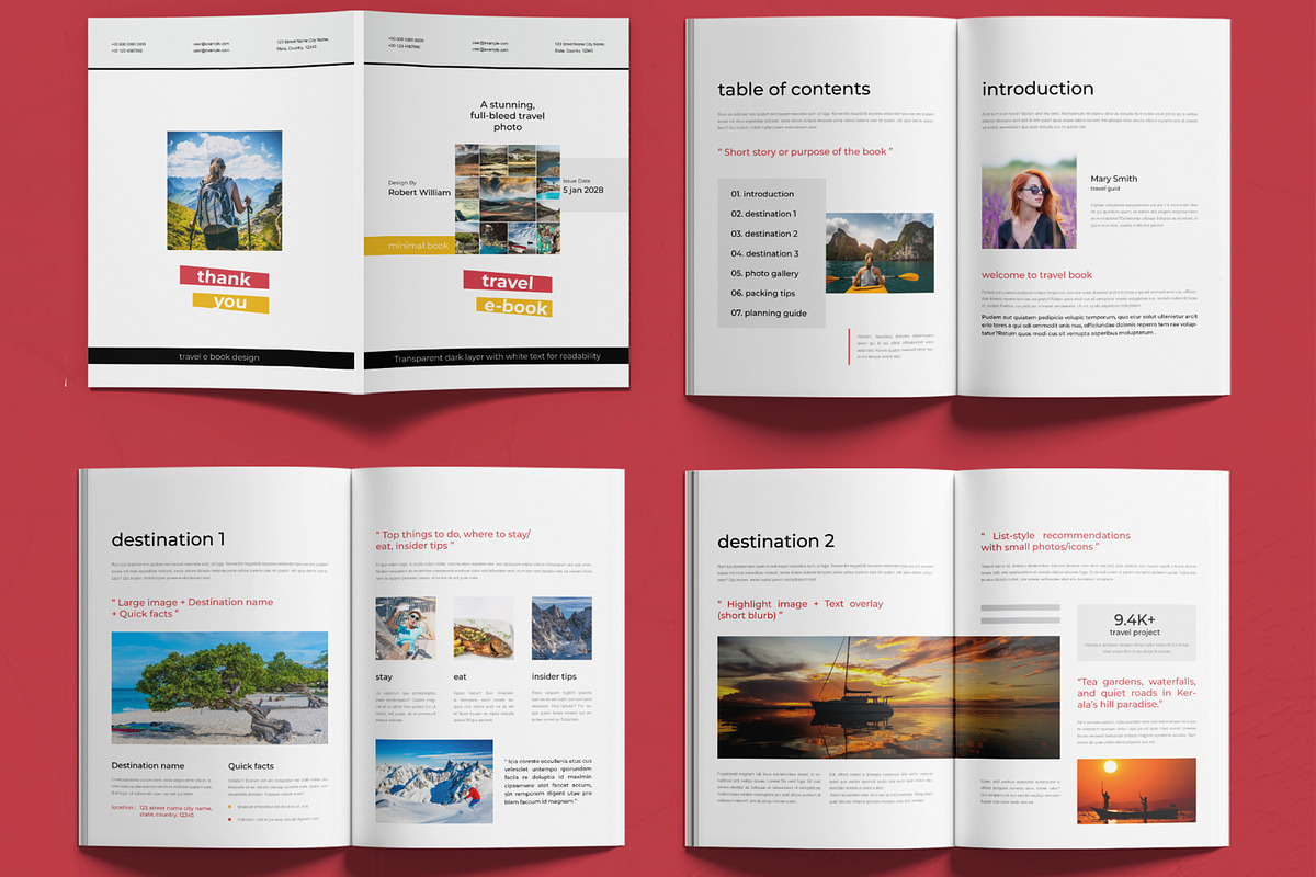 Modern Travel E Book Template Design, a Brochure Template by MightyDesign (Photo 2 of 6)