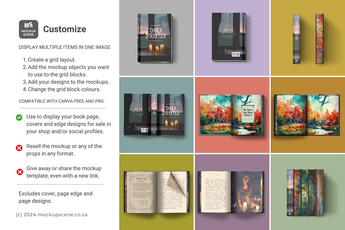 Book Mockup Kit for Canva Hard Cover, a Books & Magazine Mockup by Mockup Scene (Photo 9 of 10)