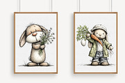 Vintage Easter Spring Bunny Clipart, an Illustration by Libby Wishes (Thumbnail 5 of 8)