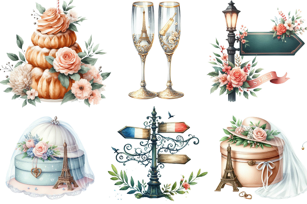 Parisian Just Married Clipart, an Illustration by Designking (Photo 2 of 4)