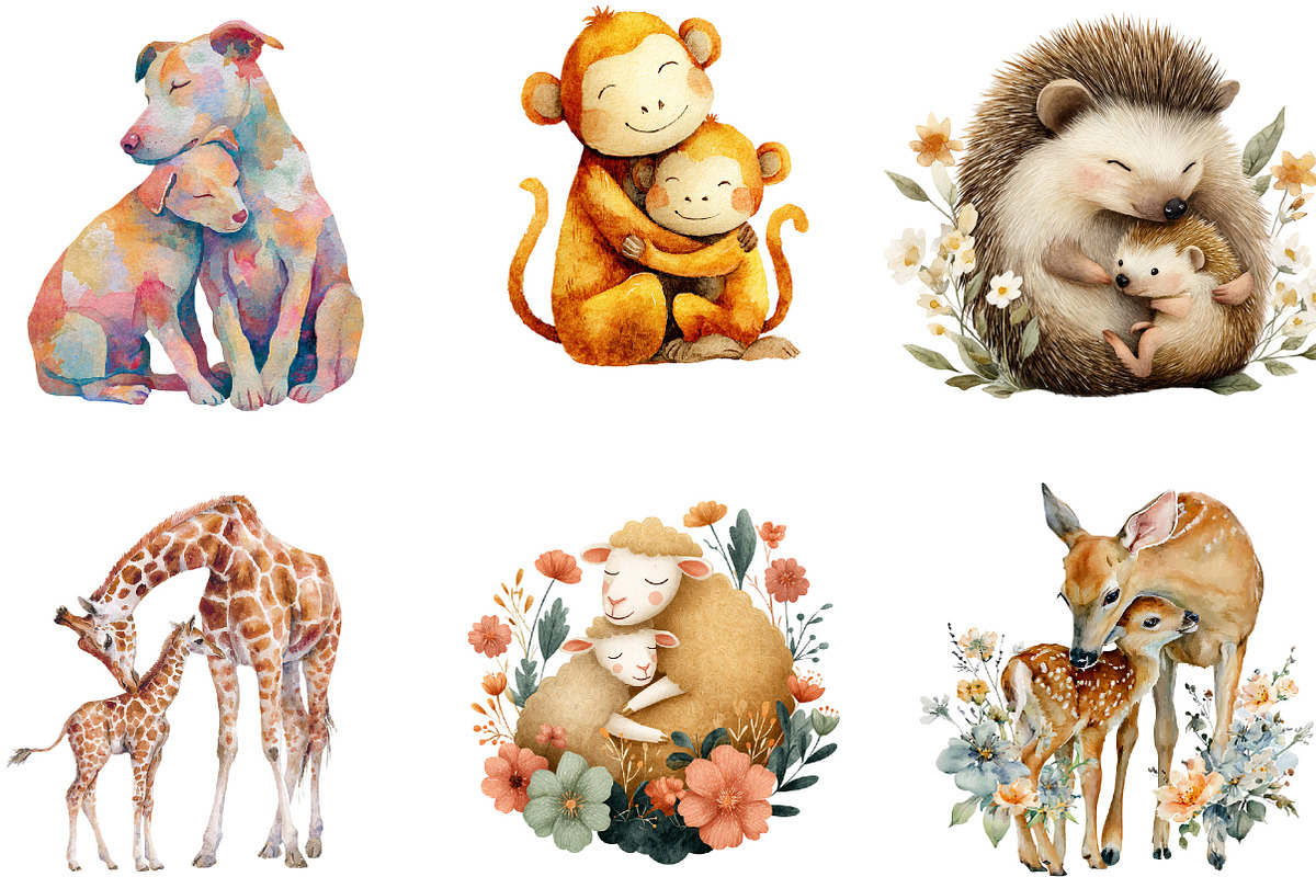 Mother's Day Clipart, Mama and Baby, an Illustration by Designking (Photo 4 of 5)