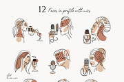 Line Art Vector Potraits with Mics, a Person Illustration by Lana Sham (Thumbnail 2 of 8)