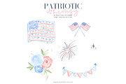 Floral Flag Patriotic Whimsy PNG, a Background Graphic by Essem Creatives (Thumbnail 2 of 3)