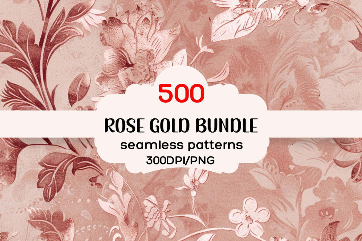 500 Rose Gold Seamless Patterns, a Pattern Graphic by PrintablesByFranklyn (Photo 1 of 4)
