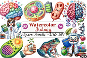 Watercolor Biology Clipart, an Illustration by DreamCafeArt (Thumbnail 1 of 7)