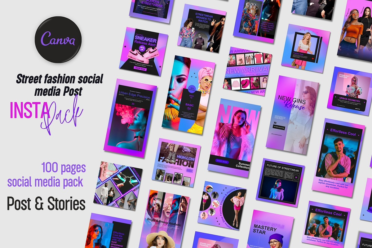 100 Animated Fashion Instagram Canva, a Social Media Template by TheBrightGrap (Photo 7 of 7)