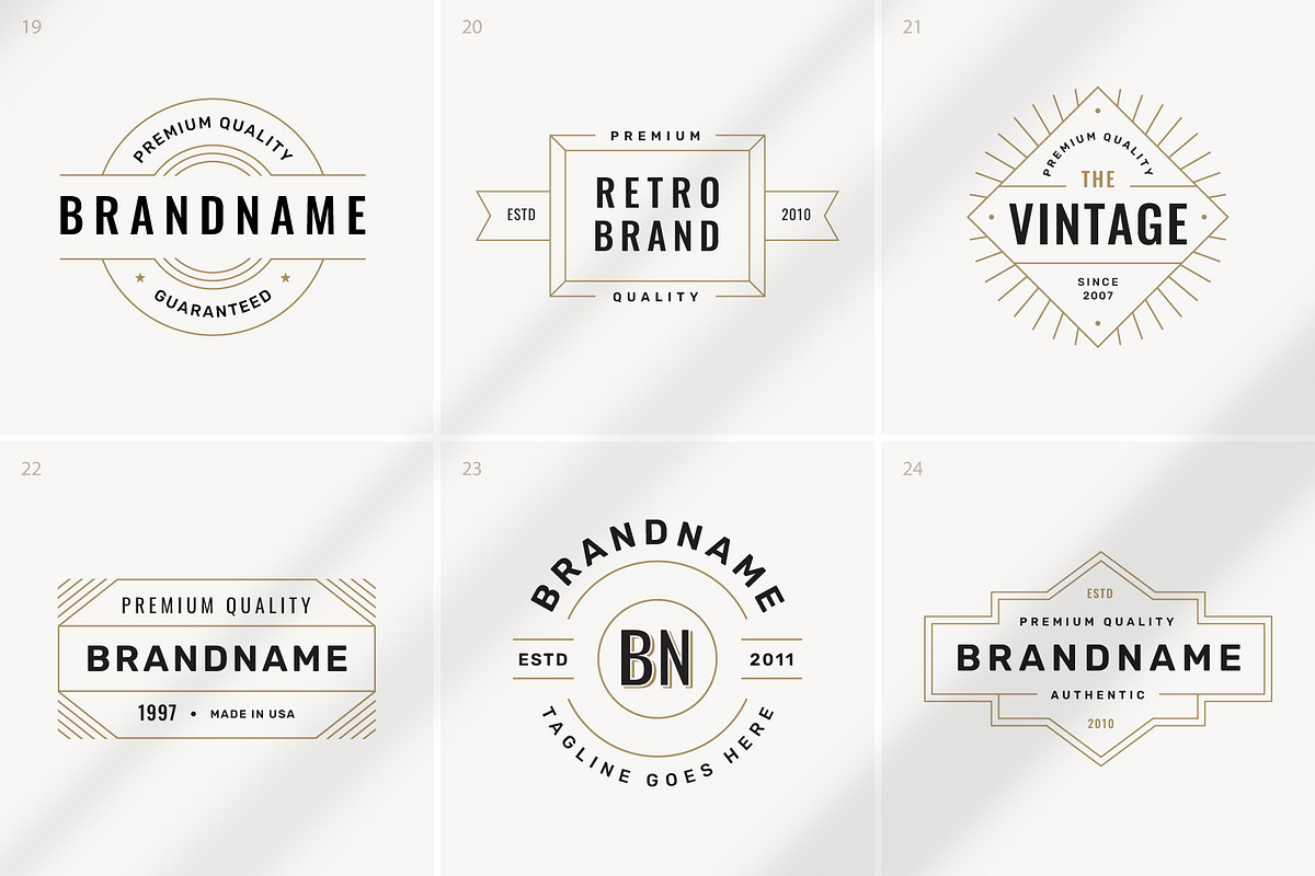 24 retro logotype templates, a Branding & Logo Template by MaryArt (Photo 5 of 7)