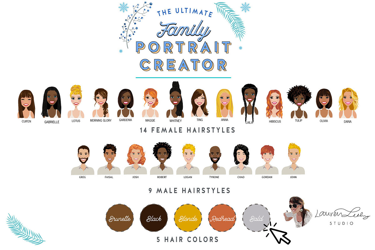 Portrait Creator Winter Family, a Person Illustration by Lauren Lesley Studio (Photo 13 of 17)