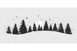 Winter forest scene with evergreen, an Illustration by Lermont51
