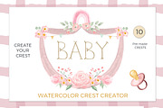 Baby Crest Creator Watercolor, an Illustration by LABFcreations (Thumbnail 7 of 32)