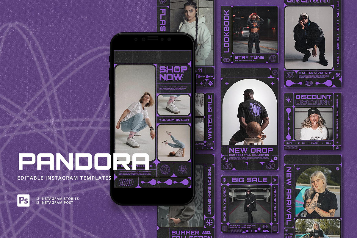 Pandora - Instagram Templates, a Social Media Template by Rakyu (Photo 1 of 7)