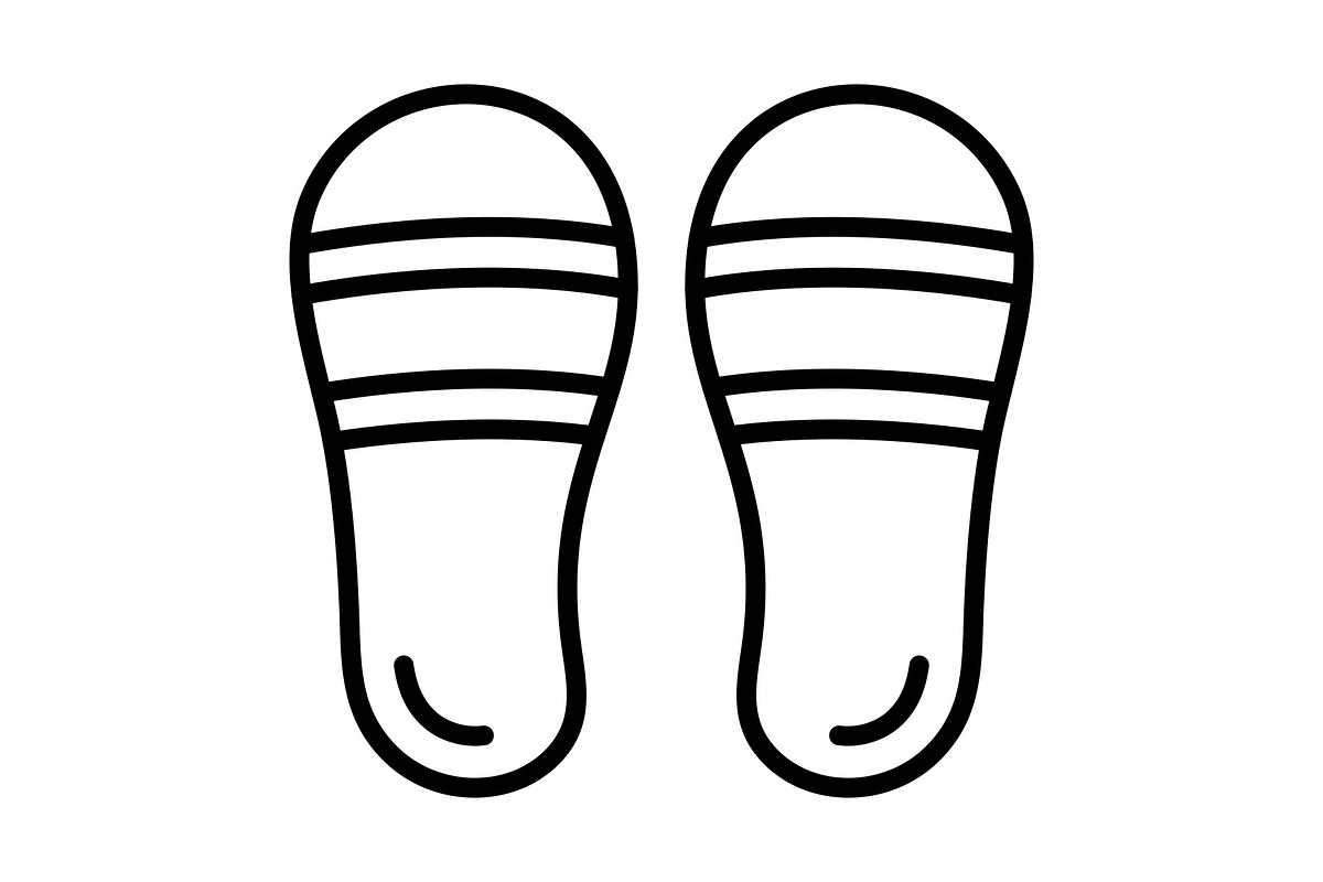 Slippers Line Icon, an Icon by Pexelpy