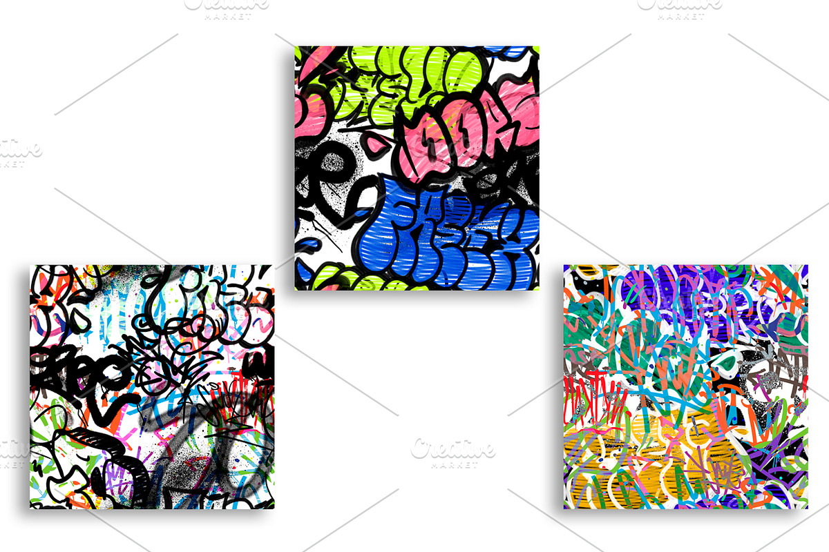 Graffiti Seamless Patterns set., a Pattern Graphic by NKTKNS (Photo 3 of 6)
