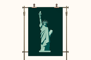 Statue Of Liberty Vector Art Poster