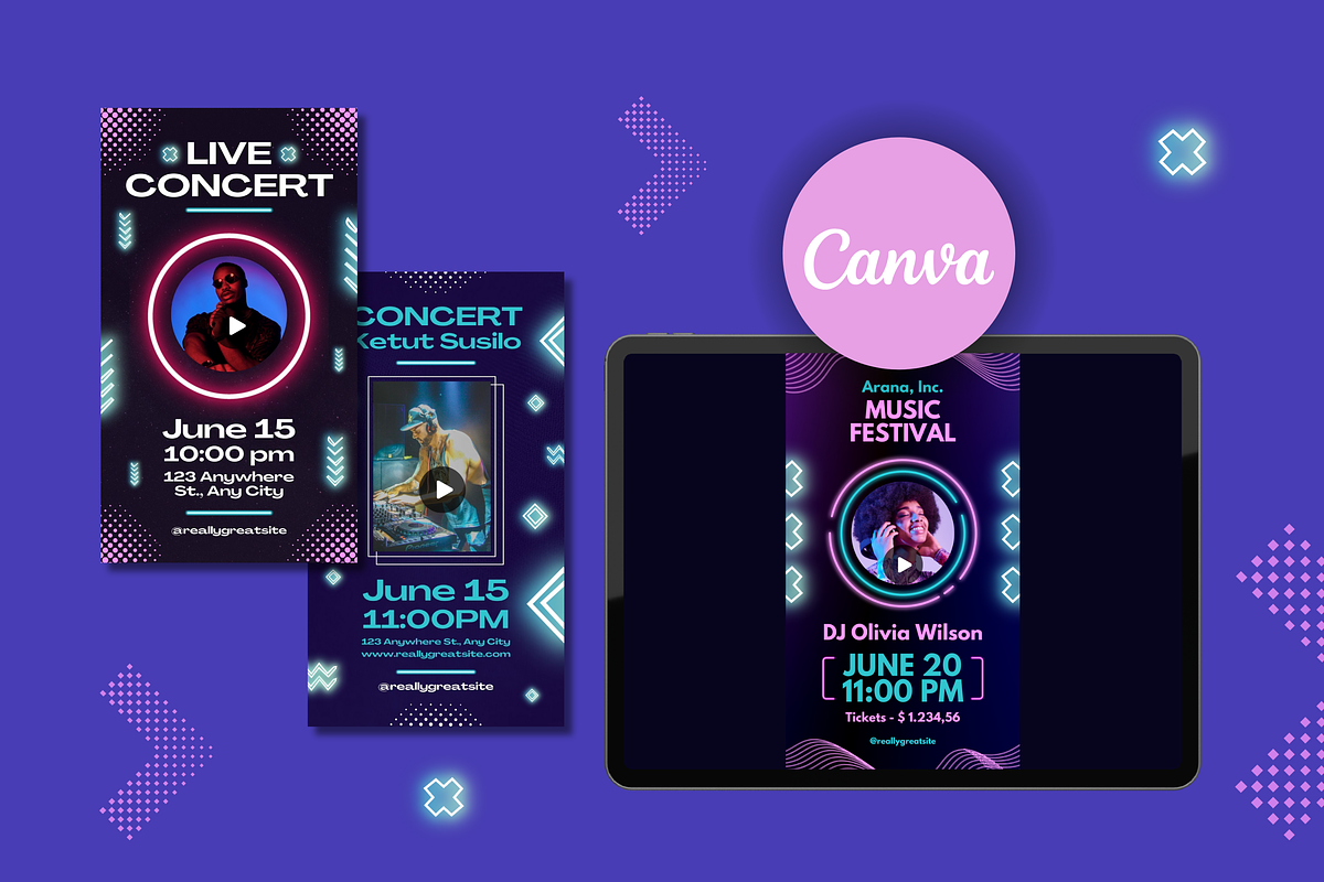 Neon Music Festival Instagram Story, a Templates & Theme by TemplateCastleStore (Photo 5 of 9)
