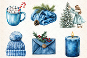 Cozy Christmas Blue Clipart, an Illustration by Libby Wishes (Thumbnail 3 of 7)
