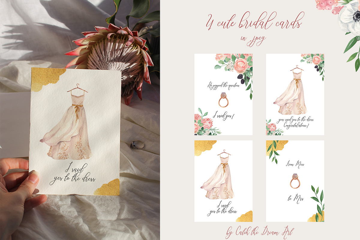 Modern Bridal Floristry Berry Pink, a Decorative Illustration by Catch the Dream Art (Photo 4 of 14)