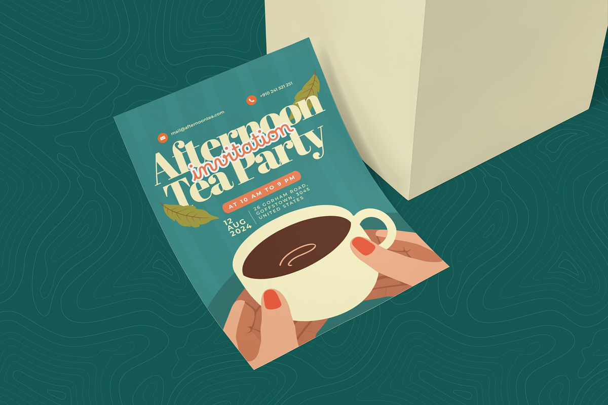 Afternoon Tea Party Invitation, an Invitation Template by Esensifiksi.studio (Photo 2 of 2)