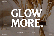 Glowmore - A Classy Serif Font, a Serif Font by overlaytemplates (Thumbnail 1 of 5)