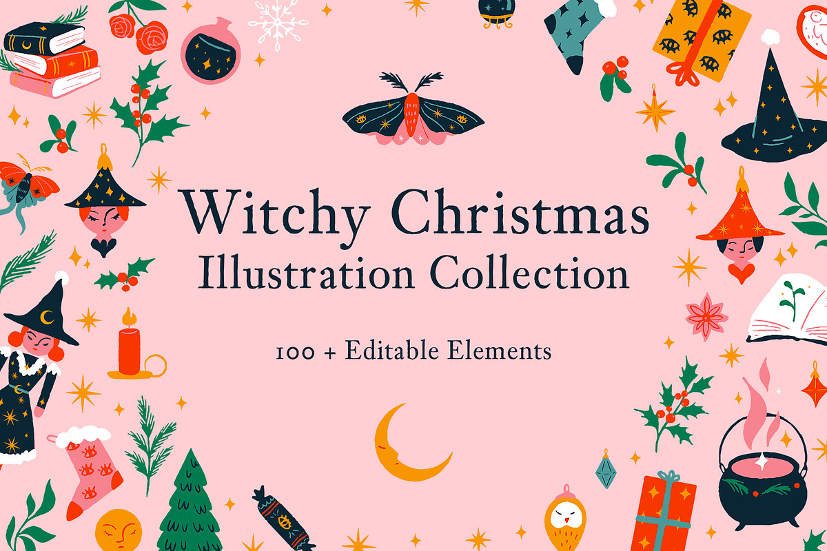 Witchy Christmas Illustrations, a Seasonal Illustration by The Creative Butternut (Photo 1 of 9)