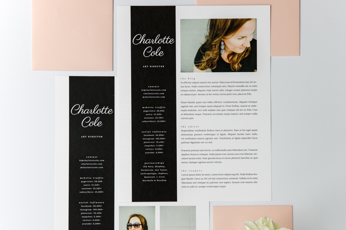 Charlotte Media Kit + Resume, a Resume Template by studiolmh (Photo 1 of 4)