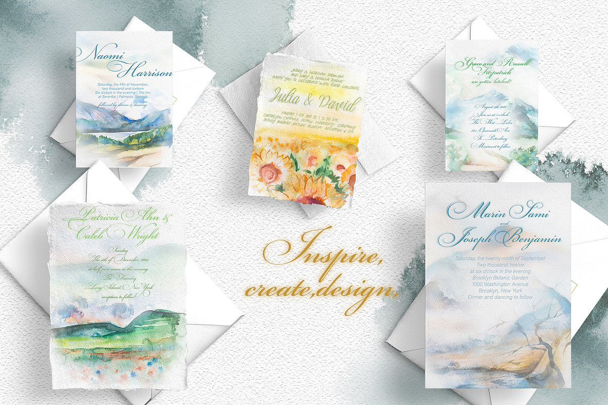 Watercolor Landscapes Clipart Set, a Seasonal Illustration by ArtCreationsDesign (Photo 5 of 7)