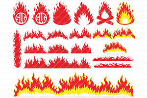 Fire SVG, Flames SVG, Flame Clipart.