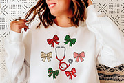 Patchwork Christmas Nurse Bow Png, an Illustration by SinaCreation (Thumbnail 6 of 7)