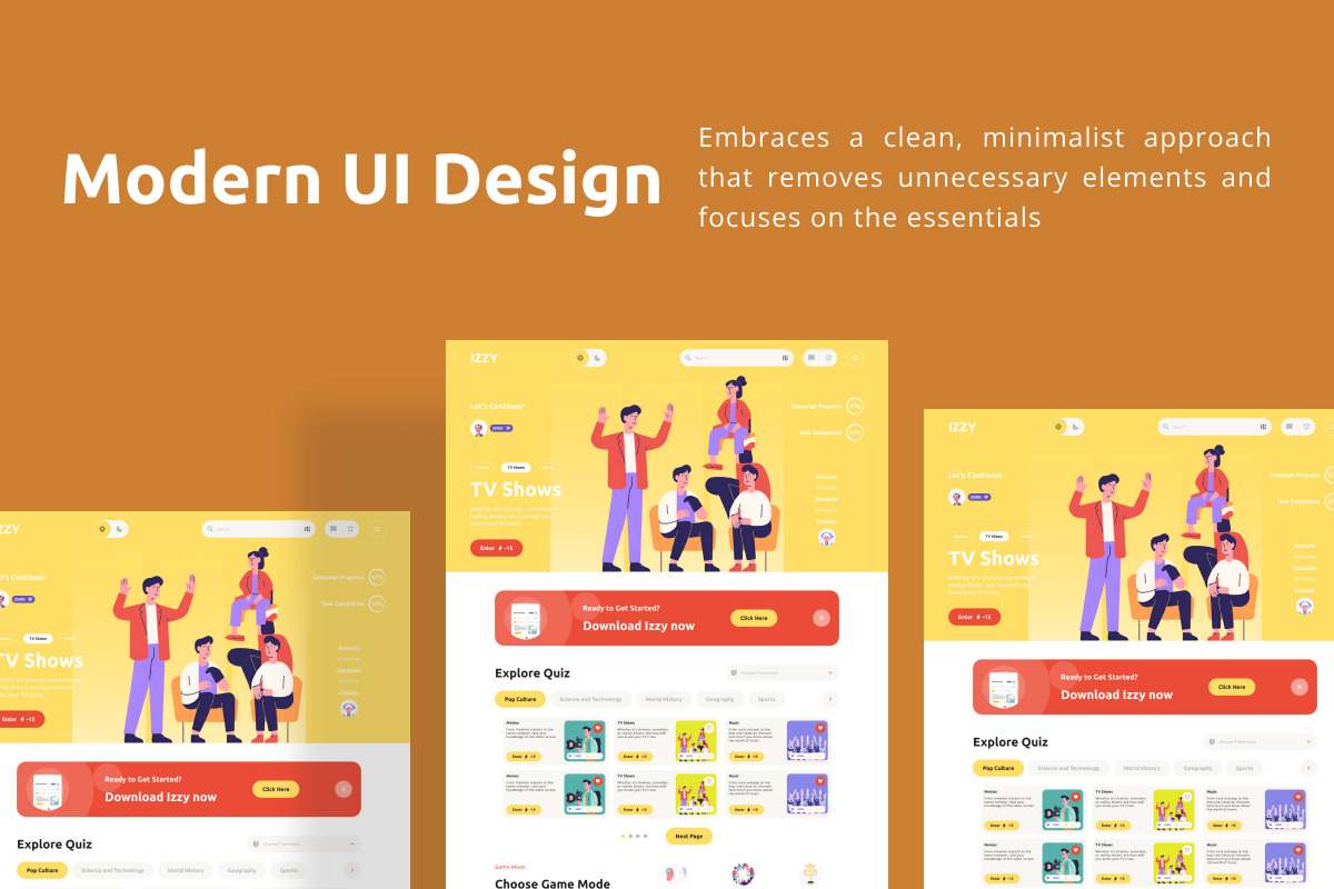Izzy - Trivia Quiz Landing Page V2, a Landing Page Template by twinstd (Photo 2 of 5)