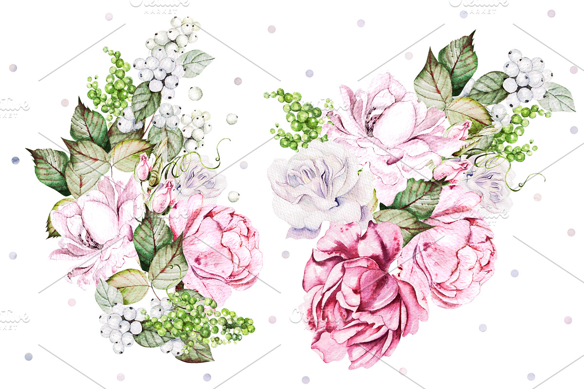 Watercolor Wedding Tender Flowers, an Object Graphic by Knopazyzy (Photo 11 of 17)