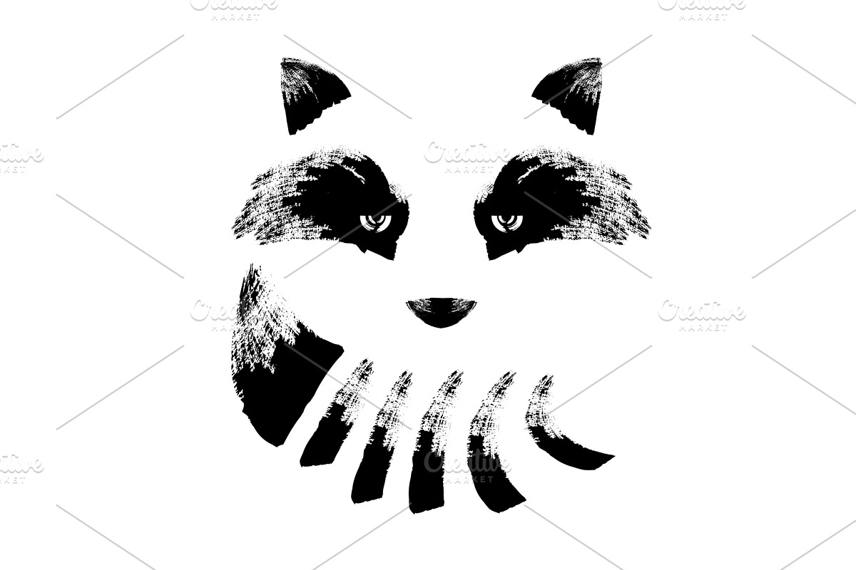Raccoon face illustration., an Animal Illustration by DeShoff Art (Photo 1 of 4)