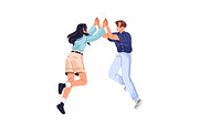 Happy people give high five set, a Person Illustration by PaperTrident (Thumbnail 7 of 9)
