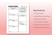 Daily Food Diary Canva Printable, a Templates & Theme by Creative Corner (Thumbnail 2 of 4)
