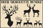 Deer Silhouette Vector Bundle, an Illustration by abu67222 (Thumbnail 1 of 7)