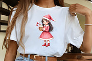 Girly Christmas Watercolor Clipart, an Illustration by CrexoraLab (Thumbnail 5 of 5)