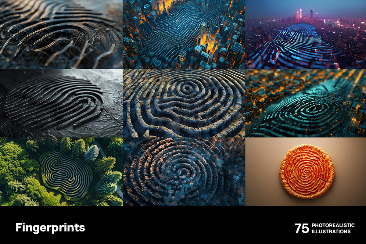 Fingerprints. 75 images, an Object Illustration by Handmadefont (Photo 5 of 15)