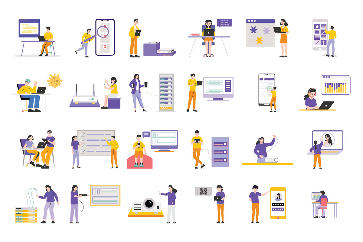 50 Premium IT Illustrations Pack, an Illustration by Vector Portal (Photo 3 of 5)