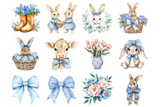 Pastel Blue Easter Clipart, a Seasonal Illustration by Design Market (Thumbnail 3 of 5)