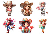 Quirky Valentine Cowgirl Clipart PNG, an Illustration by SinaCreation (Thumbnail 4 of 11)