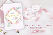 Magnolia & Eucalyptus Wedding Suite, an Invitation Template by Maggie Stilwell Design (Thumbnail 1 of 7)