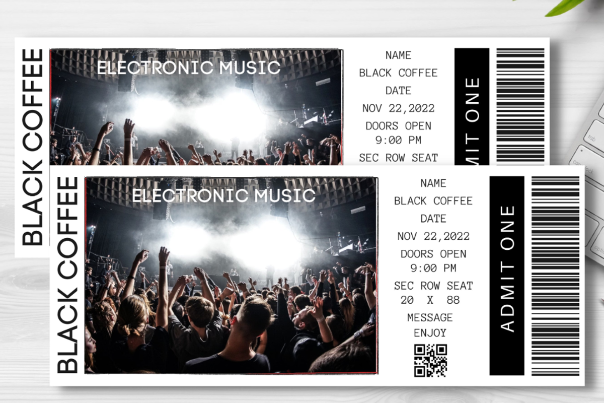 Editable Concert Ticket Template, an Invitation Template by YasdeyDesigns (Photo 1 of 8)