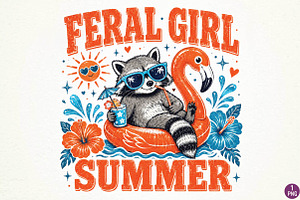 Funny Raccoon Flamingo Sublimation, a Seasonal Illustration by DreamPrint404